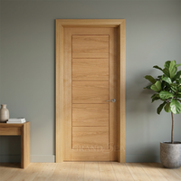 Porte pré-montée en bois de chêne de style Shaker, norme américaine, 4 panneaux, apprêtée, en HDF/MDF, pour intérieur de maison ou hôtel