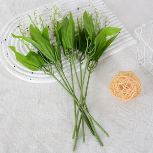 Fleurs artificielles en soie et plastique, lys de la vallée blancs, décorations de mariage, accessoires de bouquet, décoration de la maison - Product Image 4
