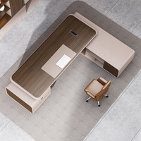 Haute technologie brillant laque Durable PDG bureau mobilier moderne Table de direction approvisionnement LED bureau classique PDG directeur bureau