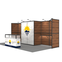 Stand d'exposition modulaire 10x20 en aluminium avec étagère murale à lattes verrouillable pour sublimation par transfert thermique, portable pour salon professionnel