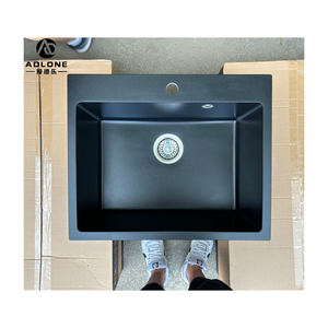 Fregadero de cocina hecho a mano de lujo de un solo cuenco, diseño compuesto de cuarzo blanco, decoraciones de cocina personalizadas sin grifo - Product Image 1