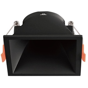 Support encastré carré pour spot GU10 83x83mm, luminaire de plafond noir - Product Image 1