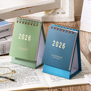 Mini calendrier <span class=keywords><strong>de</strong></span> bureau 2026-2027, mensuel, reliure spirale, papier épais 250 g/m², couverture en cuir/PVC, logo et design personnalisables - Product Image 6