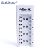 Chargeur de piles portable Doublepow à 8 emplacements pour piles AAA, affichage LED, 1,2 V, 9 V, Ni-Mh/Ni-Cd, chargeur de piles pour appareils photo au lithium