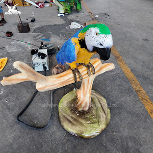 Mô hình vẹt xanh và vàng đứng trên gốc cây nhà máy động vật hoạt hình haichuan lớn giả thực tế Vẹt - Product Image 5