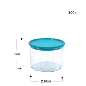 Contenitore per alimenti in plastica trasparente da 500ml colori turchesi rosa verdi - Product Image 2