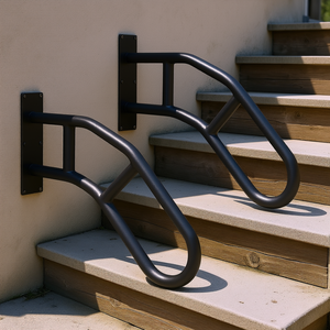 2 Pezzi Corrimano da Parete per Esterni da 29 Pollici, Componenti per Scale in Acciaio per 1-3 Gradini, Qualità Premium, Design Industriale - Product Image 2