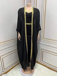 Nahost muslimisches Kleid <span class=keywords><strong>2</strong></span>-teiliges Abaya-Set Dashiki-Kleider für Damen lang Winter Herbst Damen traditionelle afrikanische Kleidung - Product Image 2
