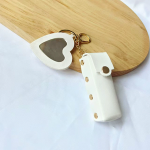 PU cuir bouche rouge enveloppe amour petit miroir pendentif transfrontalier créatif cuir porte-clés Mini miroir de maquillage pour les femmes - Product Image 2