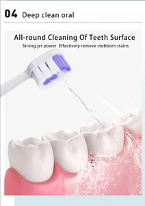 Portable IPX7 Étanche Rechargeable 2-en-1 <span class=keywords><strong>Brosse</strong></span> À Dents Électrique Jet D'eau Pick 2 Modes Combo Flosser Têtes En Plastique Remplaçables - Product Image 4