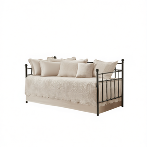 Juego de Fundas para Cama de 6 Piezas, Reversible, con Borde Festoneado, de Algodón Orgánico, para Uso Doméstico, 1.5m, Estilo Chic - Product Image 1