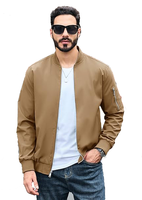 Blouson bomber unisexe léger, imperméable, à séchage rapide, coupe-vent sans coutures, fermeture éclair, veste décontractée d'automne avec poches