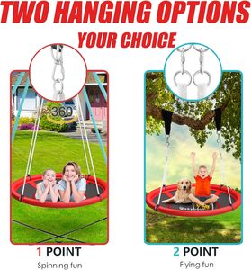 Tải nặng saucer Swing 43 "với dây đai 2 tùy chọn treo chơi cho gia đình công viên sử dụng - Product Image 4