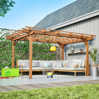 Moderne, milieuvriendelijke houten pergola voor klimplanten, geschikt voor tuin, patio & achtertuin.