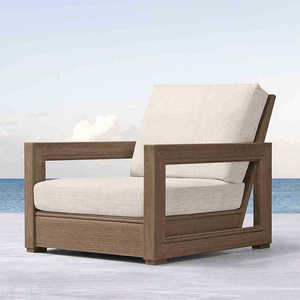Juego de Sofás de Teca Sólida para Exteriores Kosta & <span class=keywords><strong>Navarro</strong></span>, Acabado Cepillado Vintage, Cojines Impermeables, Muebles de Ocio para Patio, Terraza o Villa - Product Image 5