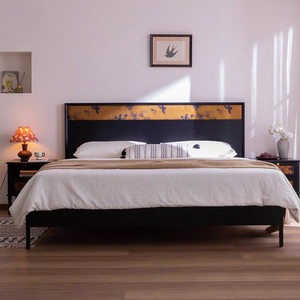 Base de Cama Moderna de Lujo en Madera Sólida con Cabecera de Tapicería Estilo Chinoiserie, Camas King Size con Plataforma Personalizadas - Product Image 3