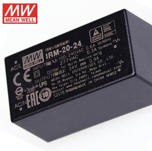 MeanWell <span class=keywords><strong>IRM</strong></span>-15/<span class=keywords><strong>20</strong></span>/30/45/60/90-5/<span class=keywords><strong>12</strong></span>/15/24/48 ST Module d'alimentation à découpage en plastique scellé Caractéristiques de sortie <span class=keywords><strong>IRM</strong></span> AC-DC - Product Image 1