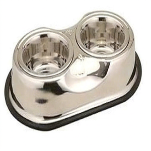 Cuenco doble de acero inoxidable para mascotas, caja sólida, alimentador para perros y gatos, plato de cena para alimentación y riego - Product Image 1