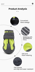 รองเท้าบู๊ตสุนัขสะท้อนแสงกันน้ำรองเท้าสัตว์เลี้ยงสำหรับสุนัขระบายอากาศได้ดีพื้นรองเท้ากันลื่นออกแบบโลโก้ได้ตามต้องการ - Product Image 3