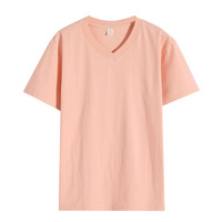 Best-seller T-shirt col V en coton épais sans couture de haute qualité T-shirt unisexe avec logo personnalisable
