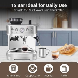 Cafetera Eléctrica Portátil, Máquina de Espresso de 20 Bares, Espumador de Leche, Cafetera Doble Independiente para Espresso - Product Image 3