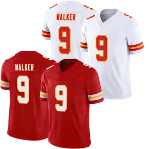 Maillots de football pour hommes Kansas City Kenneth Walker III 9, nouvelle arrivée, maillot de football américain cousu, rouge et blanc - Product Image 1