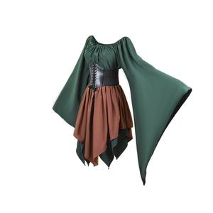 Robe Renaissance médiévale pour femmes Costume gothique victorien irlandais féerique Robe <span class=keywords><strong>corset</strong></span> à lacets vintage - Product Image 5