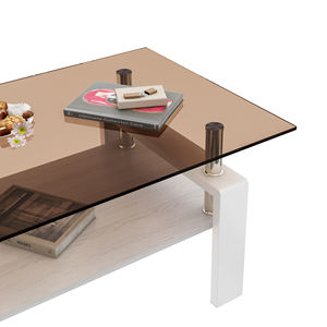 Mesa de centro moderna rectangular de dos capas con mesa de centro de <span class=keywords><strong>almacenamiento</strong></span> para sala de estar envío gratis - Product Image 6