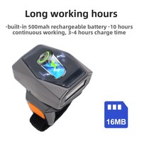 Escáner de Código de Barras Inalámbrico Industrial Mini NORGEE NG200 /2.4G, Batería de 10 Horas, 16MB de Almacenamiento, Anillo de Dedo Portátil, Lector de Códigos QR