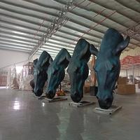 Sculpture Moderne Personnalisée en Fibre de Verre Grande Taille – Vente Directe Usine – Buste de Cheval en Résine Tête de Cheval en Bronze Grande Taille pour Galerie