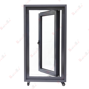 Fenêtre à battant au design moderne non thermiquement cassée Cadre en alliage d'aluminium Filet d'écran en acier inoxydable avec ouverture pour la construction - Product Image 2