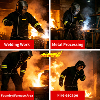 Manteau ignifuge en aramide Castong, combinaison d'évacuation en fibre de carbone résistante aux flammes pour les incendies de classe A et B, facile à utiliser, personnalisable