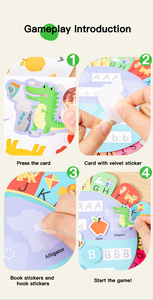 Livre sensoriel Montessori, aide pédagogique, jouet d'apprentissage, livre d'autocollants éducatifs pour les mots, les lettres et les chiffres, livre détachable pour les jeunes enfants - Product Image 4