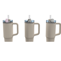 Capuchon de paille Panda amusant, breloque décorative pour couvercle de tasse, accessoire pour gobelets et bouteilles d'eau de 30oz et 40oz