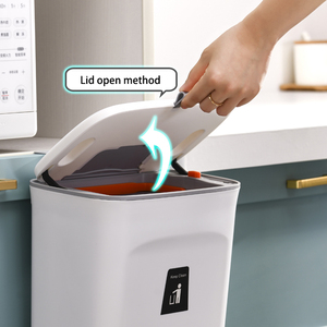 Cubo de <span class=keywords><strong>Basura</strong></span> de Cocina Montado en la Pared con Tapa, de Plástico, Gran Capacidad, Tipo Colgante para Puerta de Armario - Product Image 4