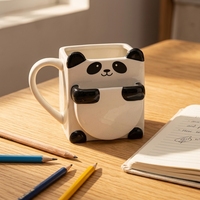Mug à café en céramique personnalisé avec motif de panda câlin, mug à biscuits