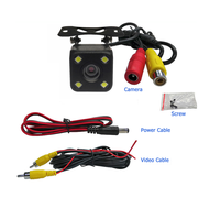 Caméra de recul universelle pour voiture avec 4 LED HD, vision nocturne, étanche, grand angle, avec câbles