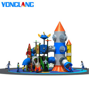 Terrain de jeu extérieur en forme de fusée de grand terrain de jeu extérieur d'enfants d'ODM d'OEM avec les glissières en plastique - Product Image 2