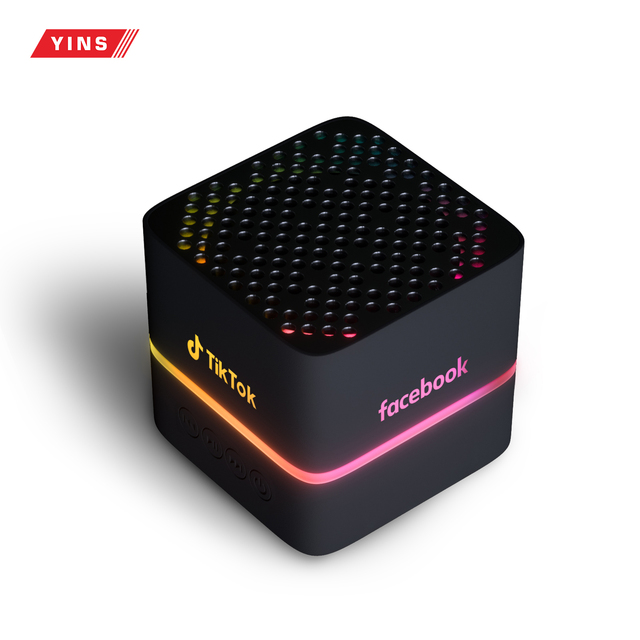 Music Sound 3w Powered Rgb Electronic Gadget Mini Cube Portable Speaker Out Door Silicon Speaker With Custom Business Led Logo