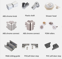Porte de douche sans cadre en forme de L à 180 degrés, mur à verre, porte de douche pivotante, charnière de douche en alliage de zinc
