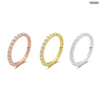 Bague de fiançailles de mariage en argent Sterling 925 pour femme, Bijoux fins, diamant de 2mm, taille ronde, bague Moissanite d'éternité