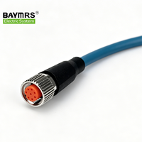 Connecteur RJ45 Ethernet blindé IP67 industriel Cat5e, câble en cuivre droit à 8 broches, codage A, BAYMRS M12