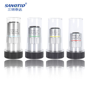 SANQTID 5X 10X 20X <span class=keywords><strong>50X</strong></span> 無限遠望遠調心平面対物レンズ Cカウント 工業冶金用長作動顕微鏡 - Product Image 2