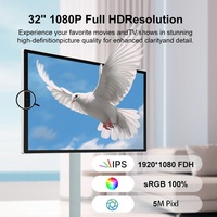 Tablet TV con Pantalla Táctil Inteligente, Sistema Operativo Android, Soporte Giratorio para TV, Pantalla LED Inteligente Móvil, TV Portátil para Baño