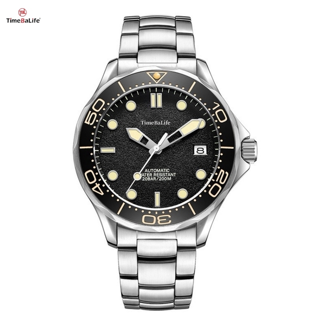 Customized NH35 Automatic Mechanical Movement 316L Solid Stainless Steel Vintage C3 Super Luminous 200m Diving Men's Watches