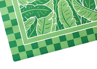 Tapis de mahjong américain de 31,5 pouces avec imprimé feuille de bananier, couverture de table de mahjong antidérapante avec dos en caoutchouc et atténuation du bruit