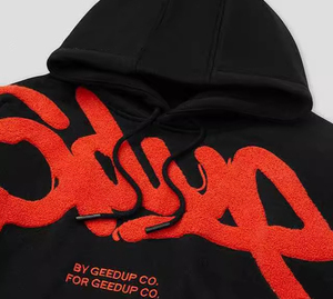 Nouveau pull à capuche pour homme Geedup, haute qualité, 100% coton, logo personnalisé, sweat-shirts décontractés, broderie 3D, sweats à capuche lavés - Product Image 2