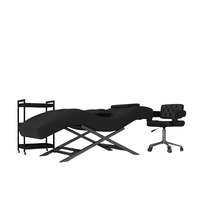 Table électrique moderne de massage de la beauté du visage pliable réglable chaise de lit pour extension de cils avec lumière élégante