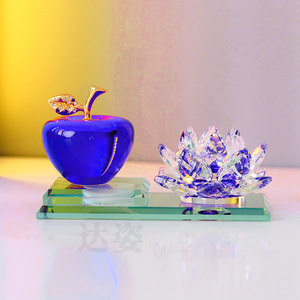 ของตกแต่งรถยนต์รูปดอกบัวแก้วคริสตัลและแอปเปิ้ล ของตกแต่งภายในรถยนต์สุดหรู สำหรับเป็นของขวัญ - Product Image 3