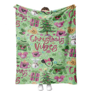 Mantas de Franela Personalizadas con Estampado de Dibujos Animados, Regalos de Navidad, Mantas de Viaje, Toallas, MOQ Bajo - Product Image 4